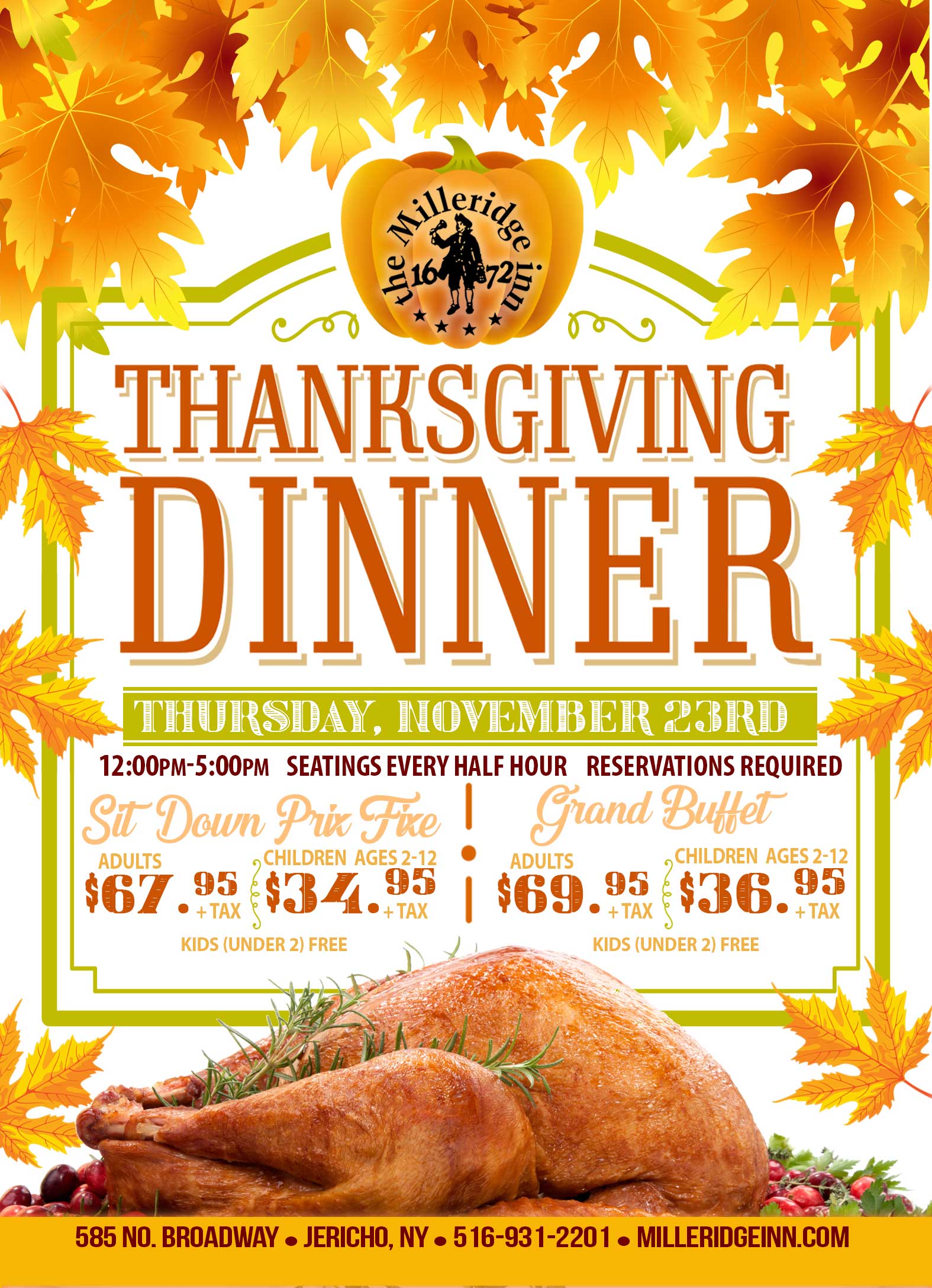 Thanksgiving Dinner at the Milleridge Inn 2023